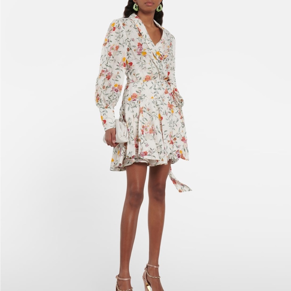 Zimmermann Floral Mini Dress - White and Pink